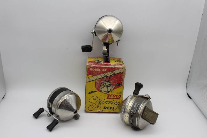 3 Zebco Fishing Reels, The Ark McPherson KS Auction! 180+ piggy banks.  Household, antiques, vintage, lots of great finds!