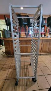 lot 6118 image: Mobile Aluminum Sheet Pan Rack