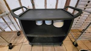 lot 6122 image: 3-Tier Black Cart W Handles