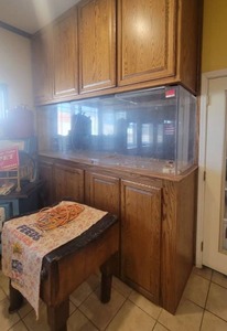 lot 6124 image: Wooden Encased Fish Tank