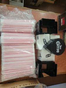 lot 9516 image: Lot of Straws  Napkin Holders  Salt Rim Holder
