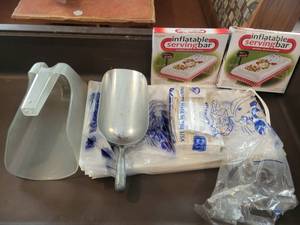 lot 9523 image: Lot of Ice Chest Accessories and 2 Inflatable Serving Bars