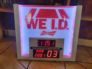 lot 9528 image: WE ID Budweiser Sign