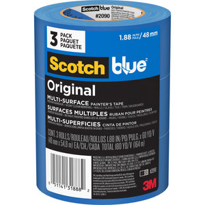 lot 50964 image: ScotchBlue Original Painters Tape, Blue, 1.88 in x 60 yd, 3 Rolls