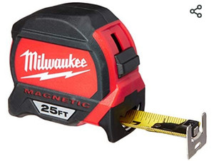 lot 50966 image: Milwaukee Tool Magnetic Tape Measure 25 ft x 1.83 Inch
