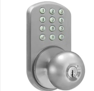 lot 51009 image: MiLocks Keyless Satin Nickel Entry Door Knob