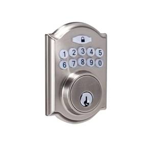 lot 51012 image: Defiant Castle Satin Nickel Electronic Keypad Deadbolt