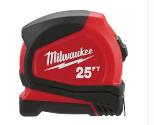 lot 51026 image: Milwaukee 25 ft. Compact Tape Measure