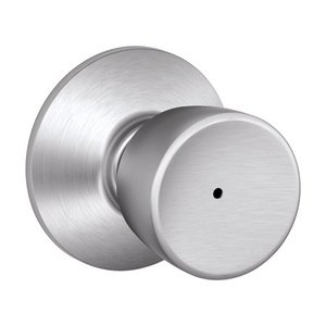 lot 51082 image: Schlage Bell Satin Chrome Privacy Lock ANSI Grade 2 1-34 in.