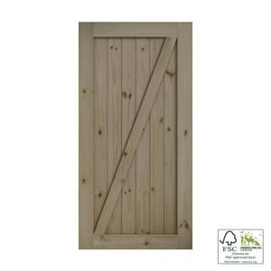 lot 51102 image: EightDoors 84 x 36 Z-Shape Knotty Pine Unfinished Solid Wood Core Barn Door
