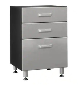 lot 51112 image: Metallic Series,3-Drawer Base Cabinet