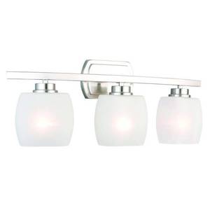 lot 51137 image: Hampton Bay Tamworth 3-Light Brushed Nickel Vanity Light