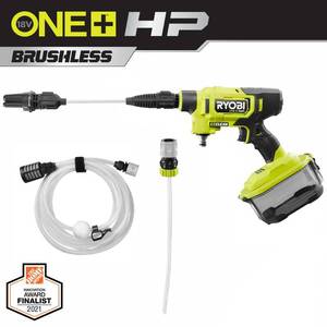 lot 51190 image: RYOBI ONE HP 18V Brushless EZClean Cordless Cold Water Power Cleaner,Tool Only