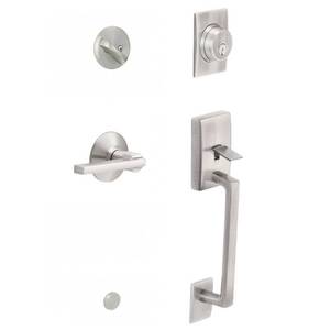 lot 51219 image: Schlage Satin Nickel Century Exterior Handle Set