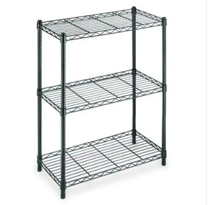 lot 51250 image: HDX Black 3-Tier Metal Wire Shelving Unit