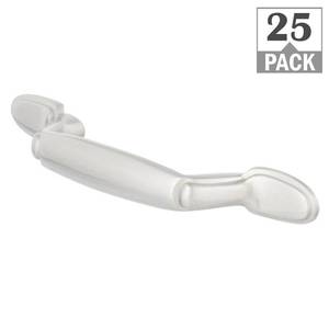 lot 51256 image: Everbilt Decorative Spoon Foot 3 in. Satin Nickel Classic Cabinet Pull