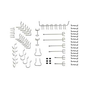 lot 51285 image: Richelieu Set of Garage Locking Hooks For Pegboards - Zinc