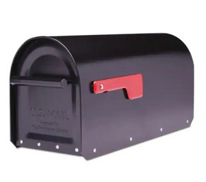 lot 51301 image: Sequoia Black, Large, Steel, Heavy Duty Post Mount Mailbox
