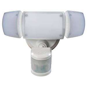 lot 51335 image: Defiant 270° White Motion Activated Outdoor Integrated LED Triple Head Flood Light with Adjustable Color Temperature
