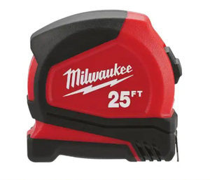 lot 51339 image: Milwaukee 25 ft. Compact Tape Measure