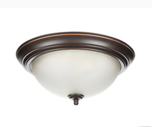 lot 51341 image: 13 in. Light Oil Rubbed Bronze Flush Mount