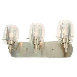 lot 51343 image: Arnstein 3-Light Brushed Nickel Modern Wall Mount Vanity Light