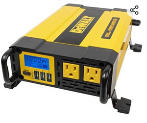 lot 51349 image: DEWALT DXAEPI1000 Power Inverter 1000W Car Converter with LCD Display Dual 120V AC Outlets, 3.1A USB Ports