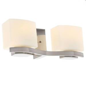 lot 51354 image: Hampton Bay 2-Light Brushed Nickel Bath Light (Store Return)
