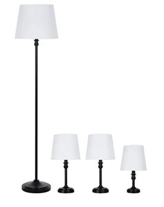 lot 51355 image: Charlestown 4pc Lamp Set,Satin Black