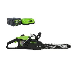 lot 51360 image: Greenworks PRO 16 in. 60V Battery Cordless Chainsaw with 2.5 Ah Battery