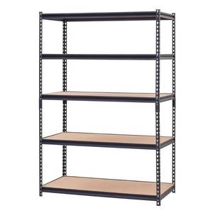 lot 51379 image: Wall Systems and Cabinets Edsal Garage Shelving 48 in. W x 72 in. H x 24 in. D Steel Commercial Shelving Unit Black