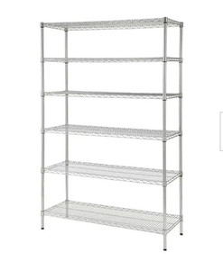 lot 51406 image: HDX Chrome 6-Tier Heavy Duty Metal Wire Shelving Unit