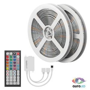 lot 52008 image: Tzumi Aura 48 ft. LED Multi-Strip Light with AC Power Adapter, White