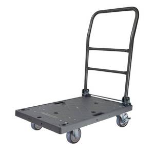 lot 11173 image: SNAP-LOC 500 lbs Capacity DIY Easy-Move Foldable Push Cart Platform Truck with 4 in Thermoplastic Swivel Non-Marking Caster