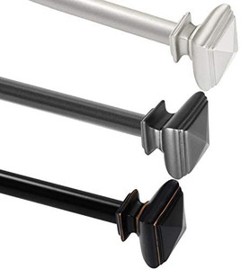 lot 11175 image: Sponsored Visit the HVERSAILTEX Store 45 out of 5 stars1,252Reviews HVERSAILTEX Window Curtain Rods for Windows 48 to 84 Inches Adjusts Decorative 34 Inch Diameter Single Window Curtain Rod Set with West Square Classic Finials, Pewter