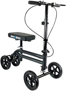 lot 11177 image: KneeRover Economy Knee Scooter Steerable Knee Walker Crutch Alternative with DUAL BRAKING SYSTEM in Matte Black