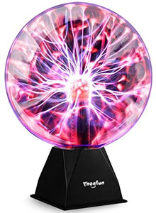 lot 11185 image: Sound Sensitive Plasma Globe - Theefun Plug-in Electric Ball Nebula Thunder Lightning Novelty Toys for Kids, Party, Home, Decoration, Christmas Gifts