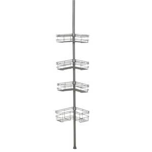lot 16368 image: Tension Shower Caddy - Nickel, 2 pack