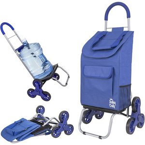 lot 19990 image: dbest products Stair Climber Trolley Dolly, Blue Shopping Grocery Foldable Cart