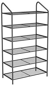 lot 19992 image: Shoe RackShoe Shelf 6 Tier Multipurpose Shoe Rack Stand or Standing Tier Storage Organizer for Living Room, Cloakroom and Hallway, 50x26x92cm Free Standing Shoe Racks