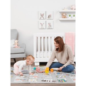 lot 43086 image: Regalo Sensory & Learning My Play Mat, Foldable & Reversible, Waterproof, Bonus Kit, Includes Travel Case with Carry Strap, Grey, Extra Large, Kid Play Mat, Child Play Mat