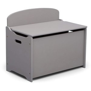 lot 43101 image: Delta Children MySize Deluxe Toy Box Kids Room Organizer Storage Chest, Gray