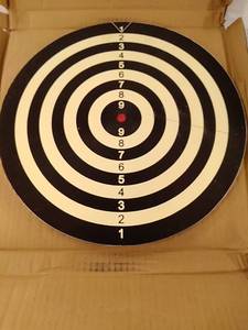 lot 43122 image: dart board cream andblack