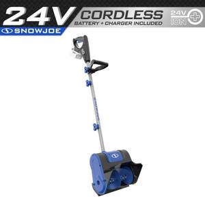 lot 43132 image: Snow Joe 24V-SS10-XR 24-Volt iON Cordless Snow Shovel Kit  10-Inch  W 50-Ah Battery and Charger - Blue & Black