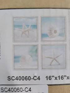 lot 46106 image: Seashell pictures with frames 16x16 4 PCs