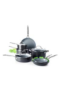 lot 46145 image: GreenPan Valencia Pro 11-Piece Anodized Aluminum Ceramic Nonstick Cookware Set in Black at Nordstrom