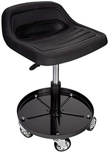 lot 48072 image: Sunex Tools 8514 300-Pound Capacity Telescoping Tractor Seat with Parts Tray and 35-Inch Heavy Duty Casters