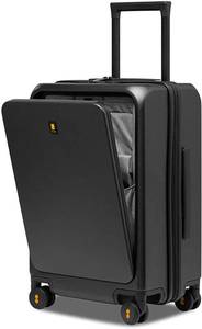 lot 48075 image: LEVEL8 Carry-On Luggage, Road Runner Pro 20� Lightweight PC Hardside Suitcase with USB Charging Port, Spinner Trolley for Luggage with Front Compartment, TSA Lock - Dark Grey, 20-Inch