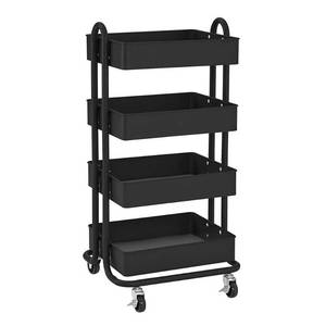 lot 99389 image: 4-Tier Utility Rolling Cart - Black