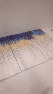 lot 99418 image: Startonight Canvas Wall Art Decor - Gold Blue Abstract - Print for Bedroom 24 x 36